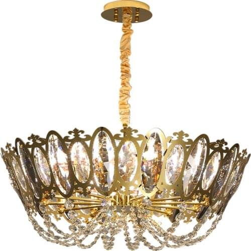 New Modern Lighting Chandelier Luxury Crystal Oval Lamp For Living Room Dining Room Gold Crystal Led Luster Light