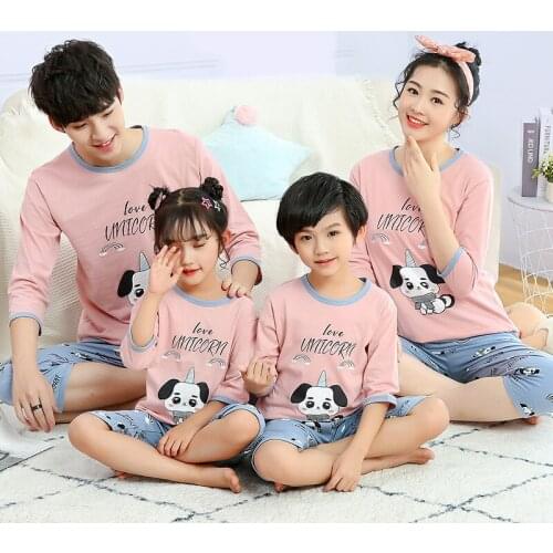 Mother Daughter Clothes Family Matching Pajamas Family Look Home Clothing Sets Mother Kids Matching Clothes Girls Boys Pyjamas