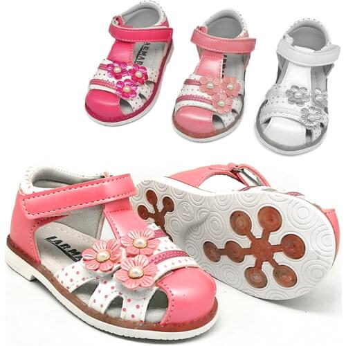 Pearl flowers PU Leather Orthopedic Girl Sandals antiskid Children Shoes+inner 13-16cm, Kids Shoes