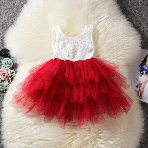 Baby girl dresses party and wedding Applique sleeveless girl flower party ball gown Birthday dress first communion dress