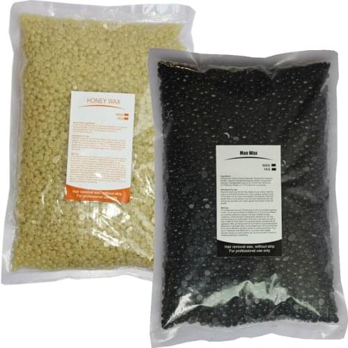 2Bags Hard Wax Bean Hot Film Body Hair Remov No Strip Bikini Depilatory 1kg