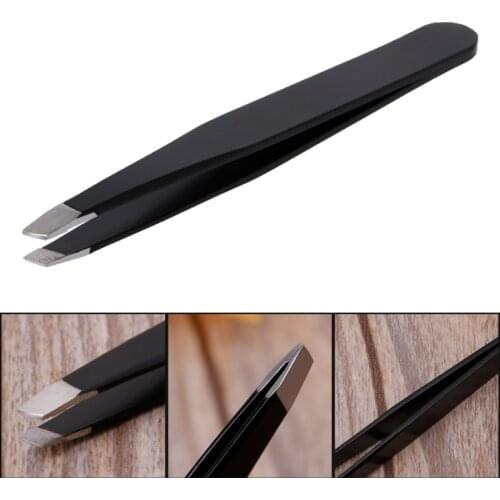 Professional Eyebrow Tweezer Slant Tip Hair Removal Stainless Steel Makeup Tools