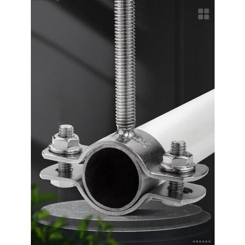 304 Stainless Steel Embrace Hoop Adjustable Screw Bracket Tube Circular Hose Clamp Suspension Pipe Clips Fasteners for Tube