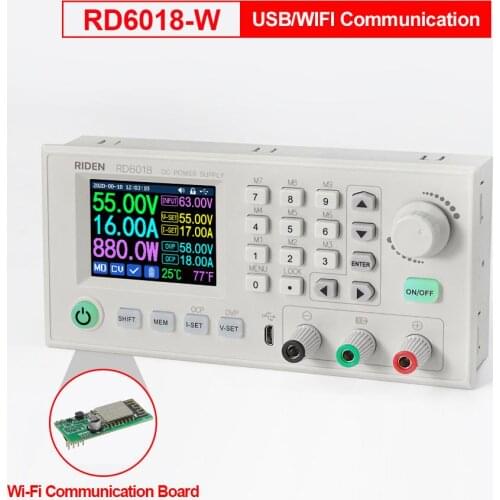 RIDEN RD6018 RD6018-W USB WiFi DC to DC Adjustable Step Down Power Supply Module Buck Converter Stabilizers 60V 18A 1080W