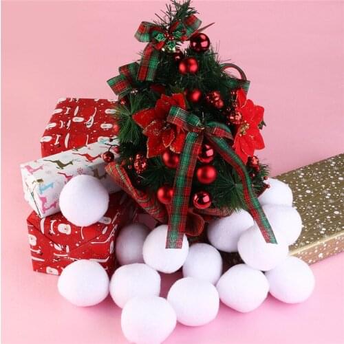 20Pcs/Set Christmas Snowballs Indoor Xmas Decoration Realistic Soft Plush Snow Balls Simulation Ornaments 7cm Navidad Decor