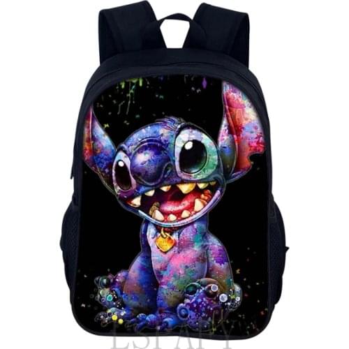 Stitch School Backpack Cartoon School Bags for Boy Girls Kindergarten Primary Bag Baby Mochila Infantil 14-16 inch