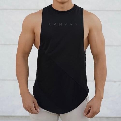 Sports Tank Tops Men Workout Sleeveless Vest Summer Casual Black White Tank Tops Gym Fitness Bodybuilding Male Singlet Clothing