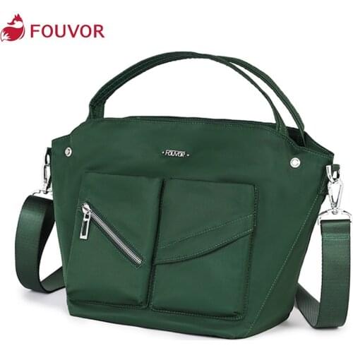 Fouvor Large-capacity bag womens canvas handbags Oxford cloth messenger bag handbag commuter womens shoulder bag 2946-04