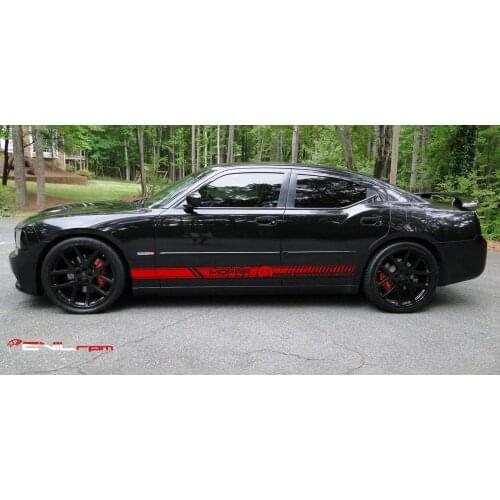 For 1Set/2pcs Side door Stripe Decal Sticker Dodge CHarger LX racing fender grill spoiler air Car styling