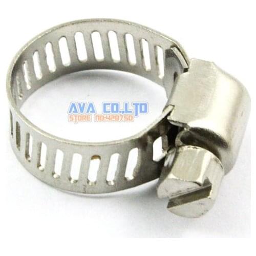 20 Pieces 8-16mm Stainless Steel Hose Clamp Worm Gear Hose Pipe Fitting Clamp