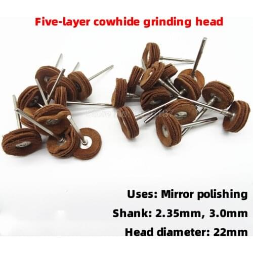 1Pcs 2.35MM-3.0MM Shank 5 Layers Leather Polishing Buffing Wheel Brushes Grinding Pad For Rotary Tools Cowhide Mill Tool