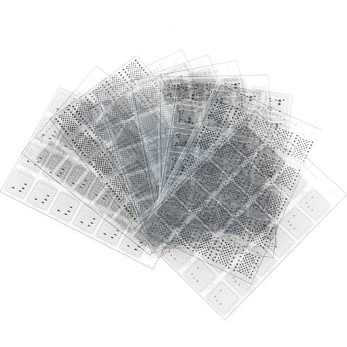 10pcs/set IP BGA Stencil UV Curing Solder Mask Ink Net Tool For IPhone IPad NAND Flash Power Touch IC A8 A9 A10 A11 Chip