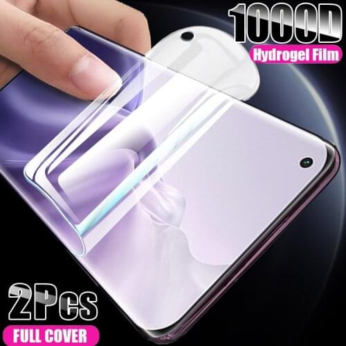 2Pcs Full Cover Hydrogel Film For Xiaomi Mi 11 10 9 SE A2 A3 Lite 9T Note 10 Pro Screen Protector Poco X2 X3 Nfc F2 M2 Not Glass