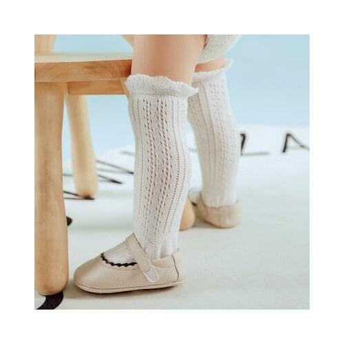 2021 Summer Mesh Thin Lace Baby Stockings Mid-tube Solid Color Anti-skid Infant Toddlers Socks