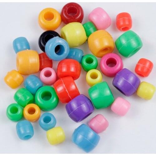 30/50/100Pcs/Lot Round Plastic Beads Spacer Loose Beads 4*6mm 6*6mm 6*8mm 6*9mm Random Mixed Beads for Jewelry DIY Necklace