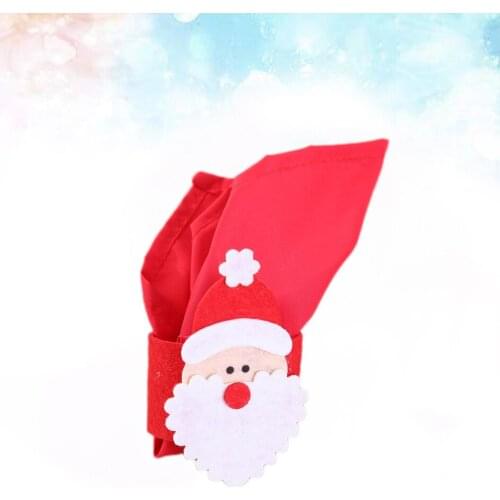 5pcs Christmas Napkin Ring Serviette Buckle Holder for Christmas Party Dinner Table Decoration (Older)