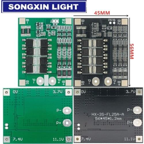 50PCS 3S 25A Li-ion 18650 BMS PCM Battery Protection Board BMS PCM With Balance For li-ion Lipo Battery Cell Pack Module
