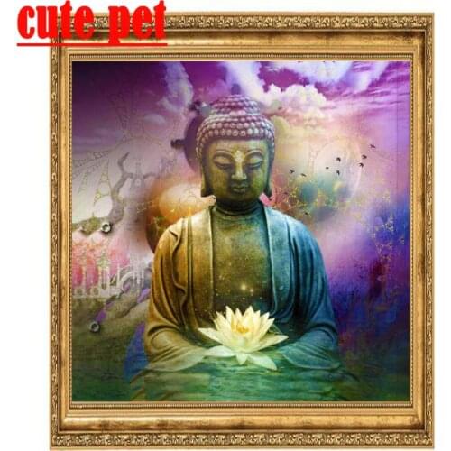 5D Cross Stitch Buddha Home Decor Beadwork Religion Embroidery DIY Diamond Painting 3d wallpaper Wall Sticker Full Square Drill