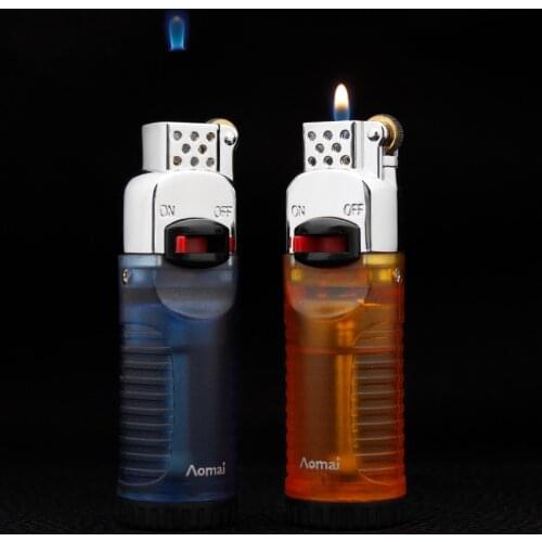 Aomai Magic Blue Flame Grinding Wheel Lighter Metal Butane Flint Gas Lighter Cigarette Lighters Smoking Accessories Ensendedores
