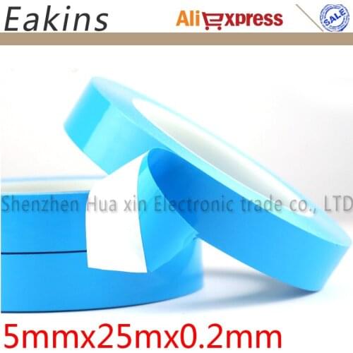 Free Shipping 5mmX25m High Quality Glass Fiber Thermal Double-sided Adhesive Tape Thermal Tape Apply PCB Chip Heatsink