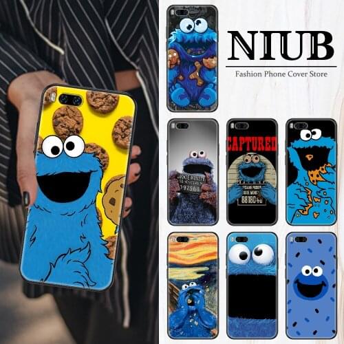 Cookie monster Phone Case For Xiaomi Mi Note 8 9 10 11 9T 10T A3 Lite Pro Ultra black luxury coque tpu cover soft back 3D