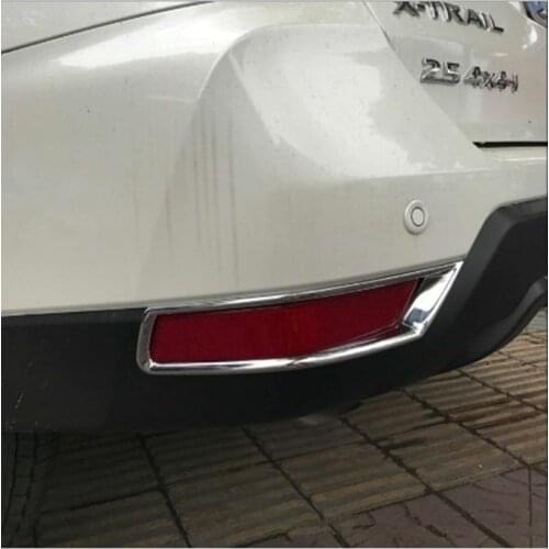 For Nissan X-Trail 2017 Chrome ABS Car Rear Foglight Frame Cover Trim Car Styling Sticker