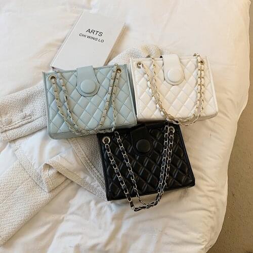 Elegant Female Summer 2021 Fashion Rhombus Chain Bag Summer Sense Crossbody Cosmetic Bag Vintage Handbags Crossbody