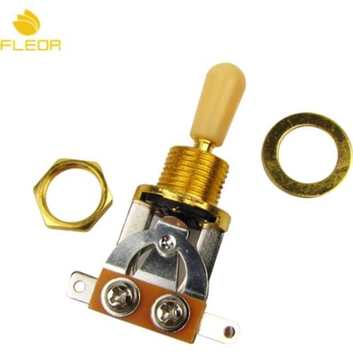 FLEOR 1PCS 3 Way Toggle Switch Guitar Pickup Selector Switch with Cream Switch Cap for LP Style Guitar Accessories