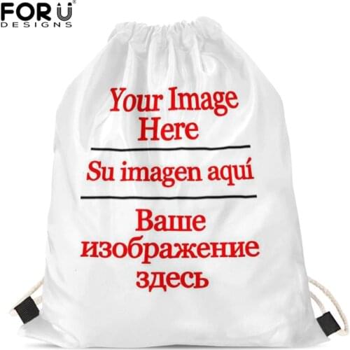 FORUDESIGNS Drawstring Bags Custom Logo/Image Pouch Backpack Pull Rope Gym Sack Mochila Knapsack Storage Pouch