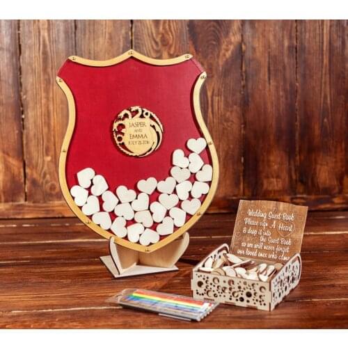 Shield-shaped guestbook Wedding Guest Book Alternative Wedding Guest Book Wedding Drop Box Weddi