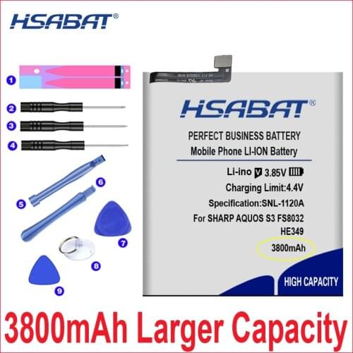 HSABAT 0 Cycle 3800mAh HE349 Battery for SHARP AQUOS S3 FS8032 High Quality Mobile Phone Replacement Accumulator