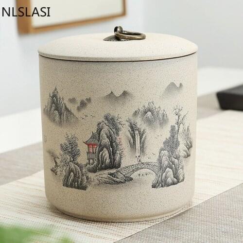 Large Capacity Ceramics Tea Jar Household Sealed Dried Fruit Coffee Powder Storage Tank Travel Tea Bag Candy Spice Canister