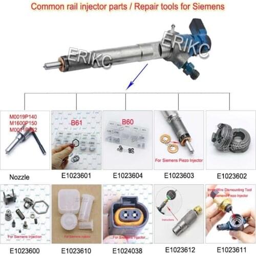 Common Rail Piezo Injector Repair Kits Nozzle M0019P140 Shims B60 B61 Valve for Siemens Piezo Injector Tools and Spare Parts