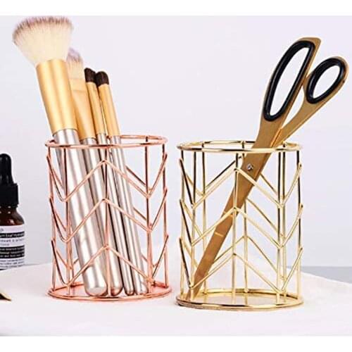 Large Capacity Office Pen Holder Storage Box Nordic Style Wrought Iron Durable Practical Metal Box Holder