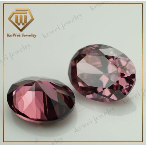 Oval Shape Rodolite Loose CZ Stone 10pcs 3*5mm-12*16mm Synthetic Gems Cubic Zirconia For Jewelry