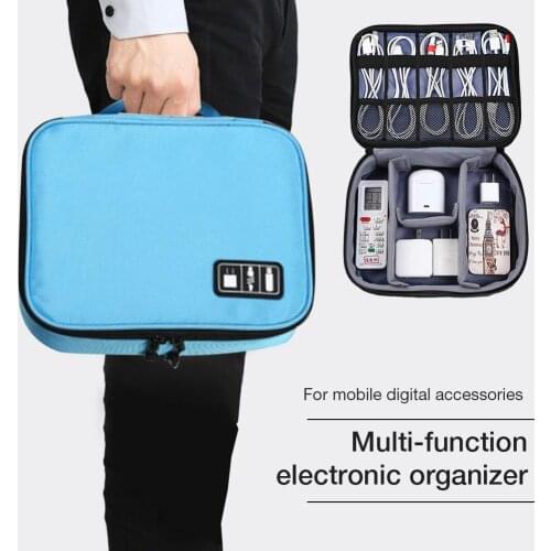 Multifunction Digital Storage Bag Waterproof USB DataCable Earphone Wire Pen Power Bank Organizer Portable Travel Kit Case Pouch