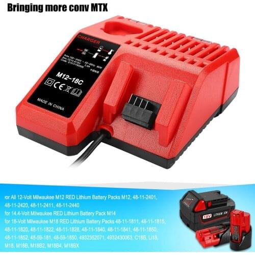 NEWEST M18 Li-ion Battery Charger For Milwaukee 14.4V 18V C18C C1418C 48-11-1815/1828/1840 M18 M14 Series Lithium-ion Battery