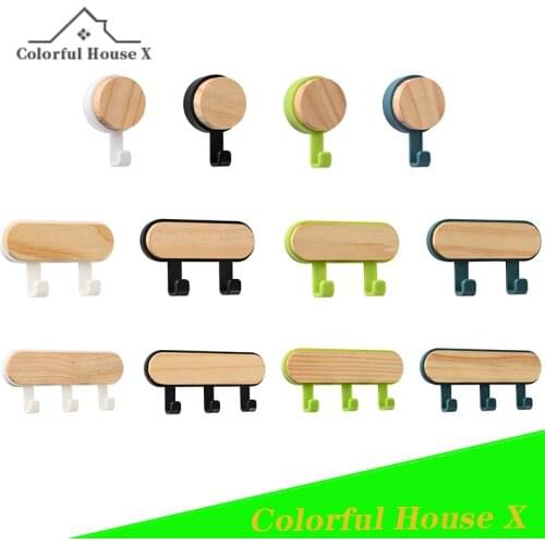 Single/Double/Triple Hook Free Punching ABS Kitchen Living Room Bathroom Multifunctional Wall Hook Strong Bearing Capacity Greed