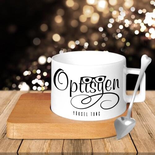 Personalized Professional Optician Wood Altlıklı Ceramic Cup-2