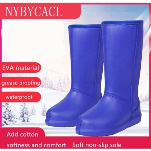 Rain Boots Women EVA Warm Winter Women Boots Light Thicken Colorful Waterproof Rainboots Motorcycle Garden Work Washing Shoes