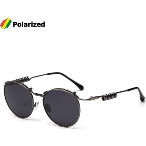 JackJad Vintage Round SteamPunk Style Polarized Sunglasses Classic Metal Spring Brand Design Sun Glasses Oculos De Sol SK25125