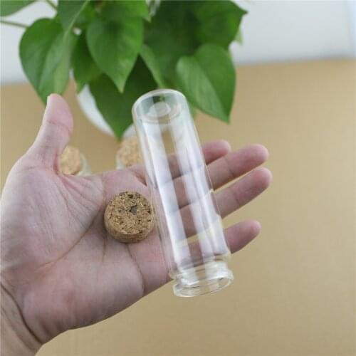 24PCS/lot 37*120mm 100ml Glass Bottles Storage Jar for Spice Corks spicy Bottle Candy Containers Vials With Cork Stopper