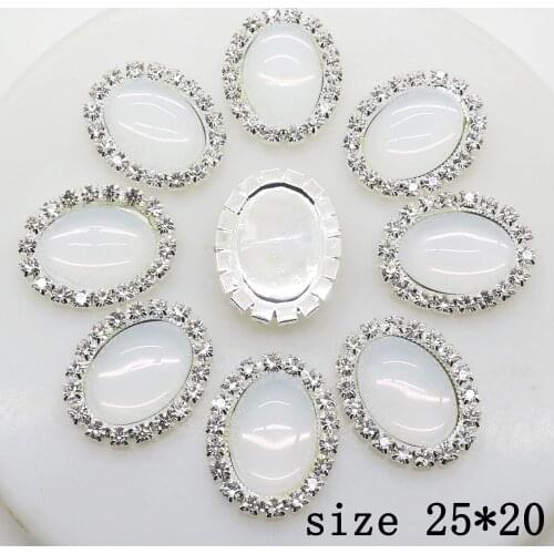 Selling Limited Edition 10pcs 25 * 20mm Oval Diy jewelry Accessories Rhinestone Plate Wedding Invitation Clothing Accessories