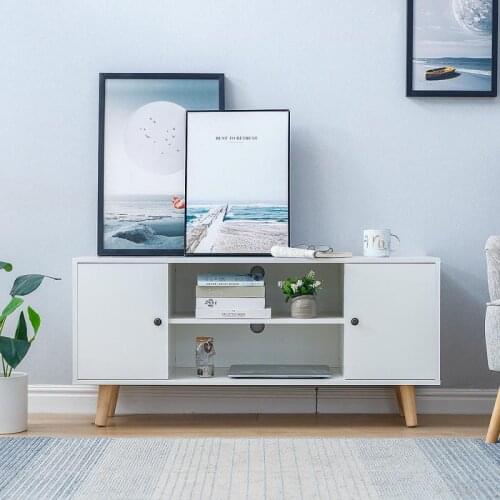 Television Stands Living Room TV Stands With Double Sliding Drawer Storage TV Cabinet TvTable Coffee Table Organizer Furniture