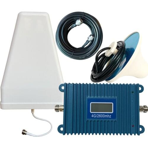 4G LTE 2600mhz Moblie telefon Booster 2600 Signal Repeater Gain70dB 4G Netzwerk Cellular Verstärker 5dbi peitsche innen ant