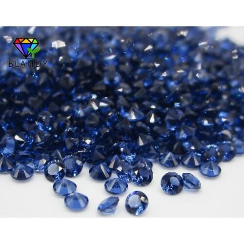 High Quality Wax Setting Blue Nano 100pcs/lot 5A 3.25~8.0mm Round Machine Cut Nano Blue Stone Synthetic Gems For Jewelry