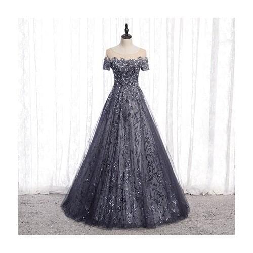 Luxury dark grey beading short sleeve long dress beading medieval Renaissance Victoria dress gown/EVENT