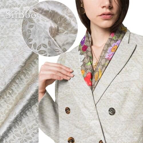 Siiboo European embossed solid color jacquard fabric for women dress Tejido jacquard oscuro sp6225