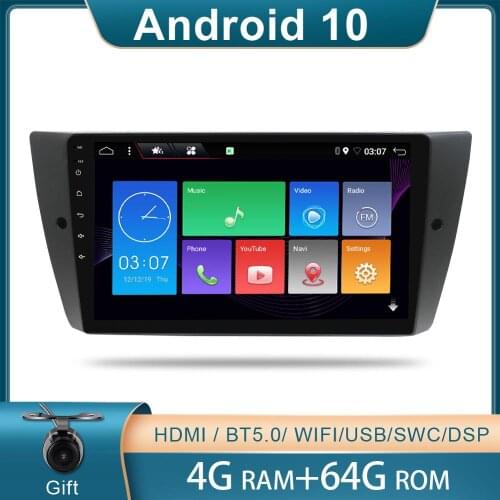 1 DIN PX6 4G+64G Android 10 For BMW E90 E91 E92 E93 3 Series Car Radio Multimedia Video Player Navigation GPS DSP WIFI BT SWC