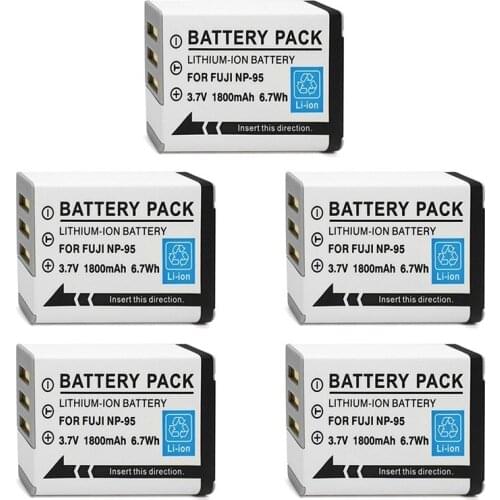 10pcs1800mah Battery NP-95 NP 95 Rechargeable Camera Battery For FUJIFILM FinePix F30 F31fd Real 3D W1 X-S1 X100 X100s